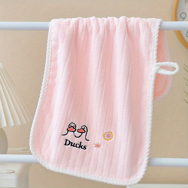 Duck Pattern Towel Soft Face Towel for Home Bathroom 9.8x19.6in