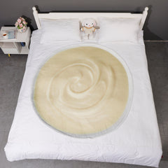Soft Printed Coffee Flannel Throw Blanket for Sofa Office Bed Camping & Travel