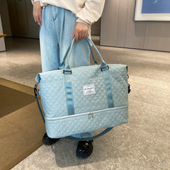 Waterproof Double Layer Large Duffel Bag Wet Dry Separation Fitness Sports Bag