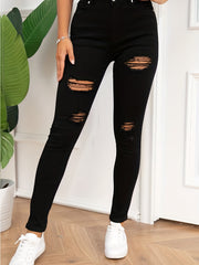 High Rise Skinny Jeans High Strech Casual Denim Pants Women's