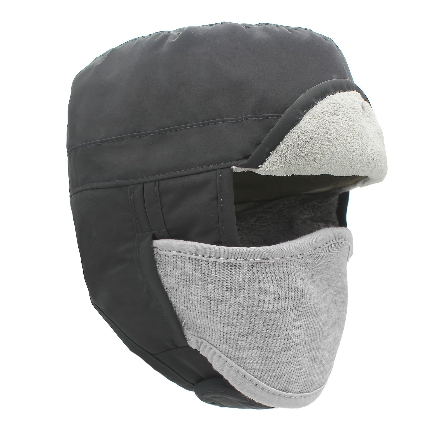 Kids Fleece Warm Waterproof Hat With Detachable Face Mask And Earflap