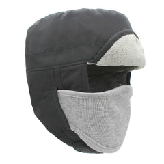 Kids Fleece Warm Waterproof Hat With Detachable Face Mask And Earflap