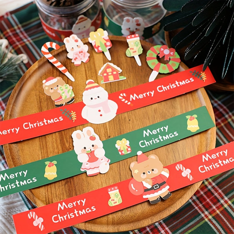 11pcs Xmas Edge Insert Stickers Cupcake Decor Self-adhesive Cup Covers