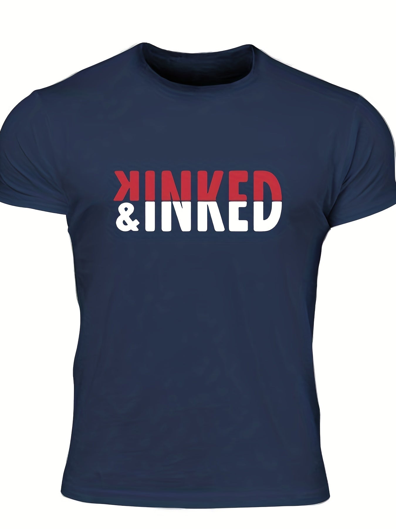 Men's Kinked Print T shirt Crew Neck Tee For Summer