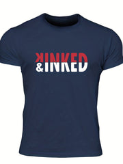 Men's Kinked Print T shirt Crew Neck Tee For Summer