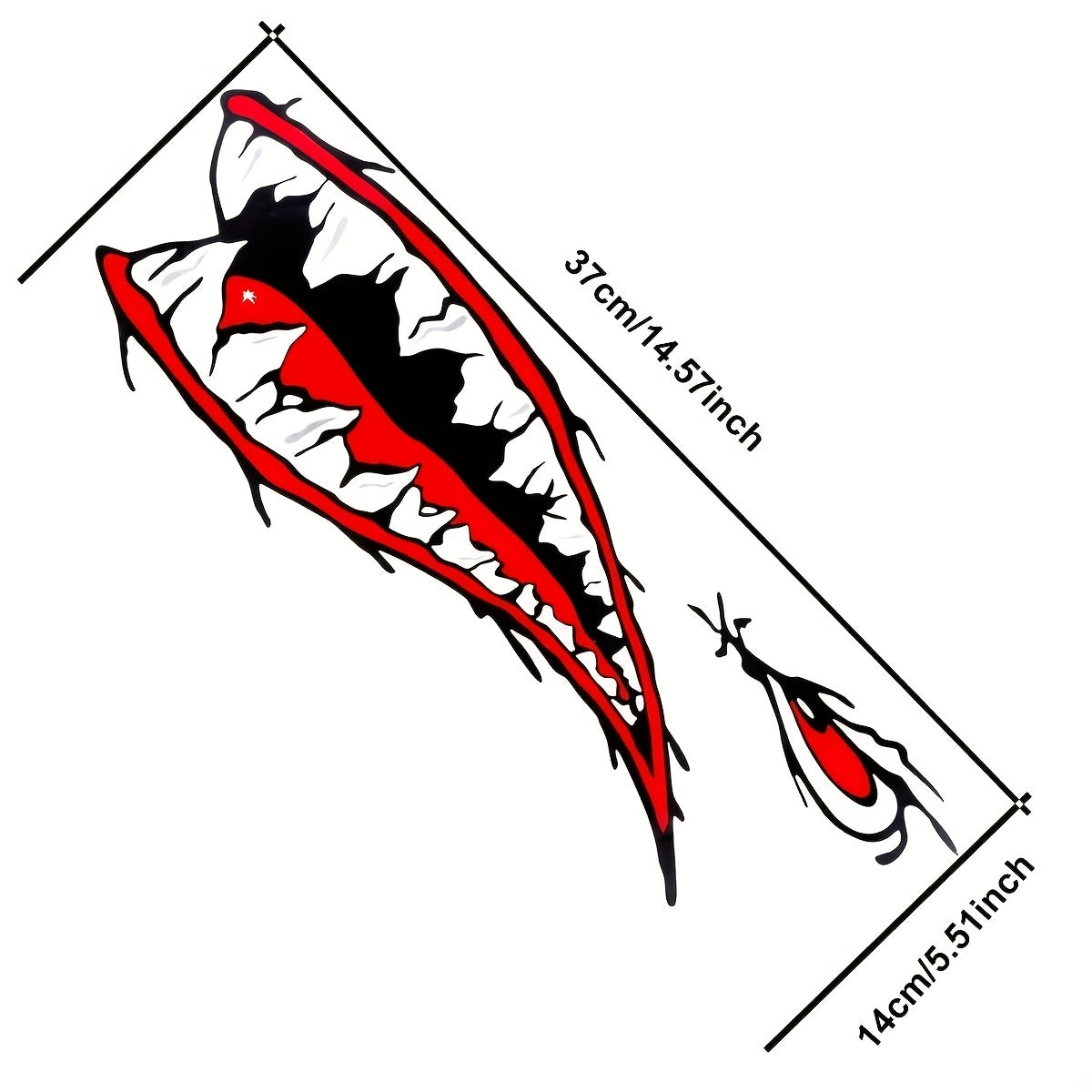 Reflective Shark Teeth Sticker Waterproof DIY Graphics Accessory