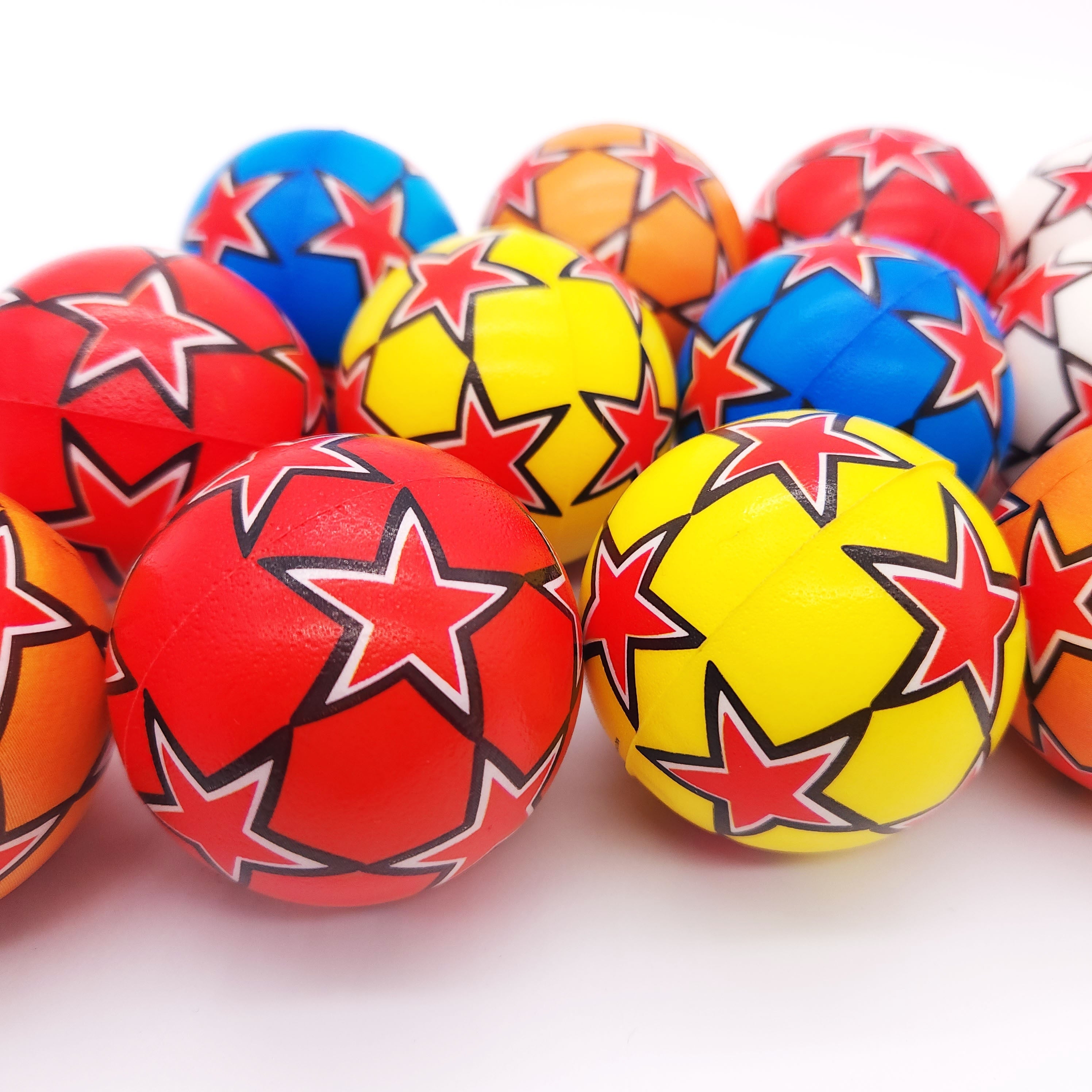 12pcs 6 PU Sponge Squeeze Balls Mini Pentagram Football Creative Toys