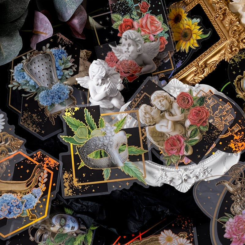 10pcs Fantasy Series Laser PET Collage Vintage Stickers DIY Materials