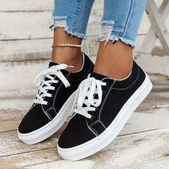 Women's Canvas Shoes Casual Lace Up Outdoor Sneakers Lightweight