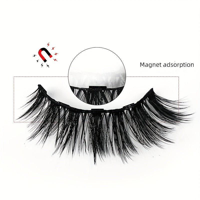 Magnetic Eyeliner And Lashes Kit 3 Pairs Natural Look False Eyelashes Set
