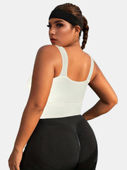 Seamless Ribbed Square Neck Sports Bra