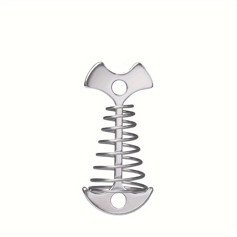 Fish Bone Ground Nails Spring Hook Wind Rope Stakes