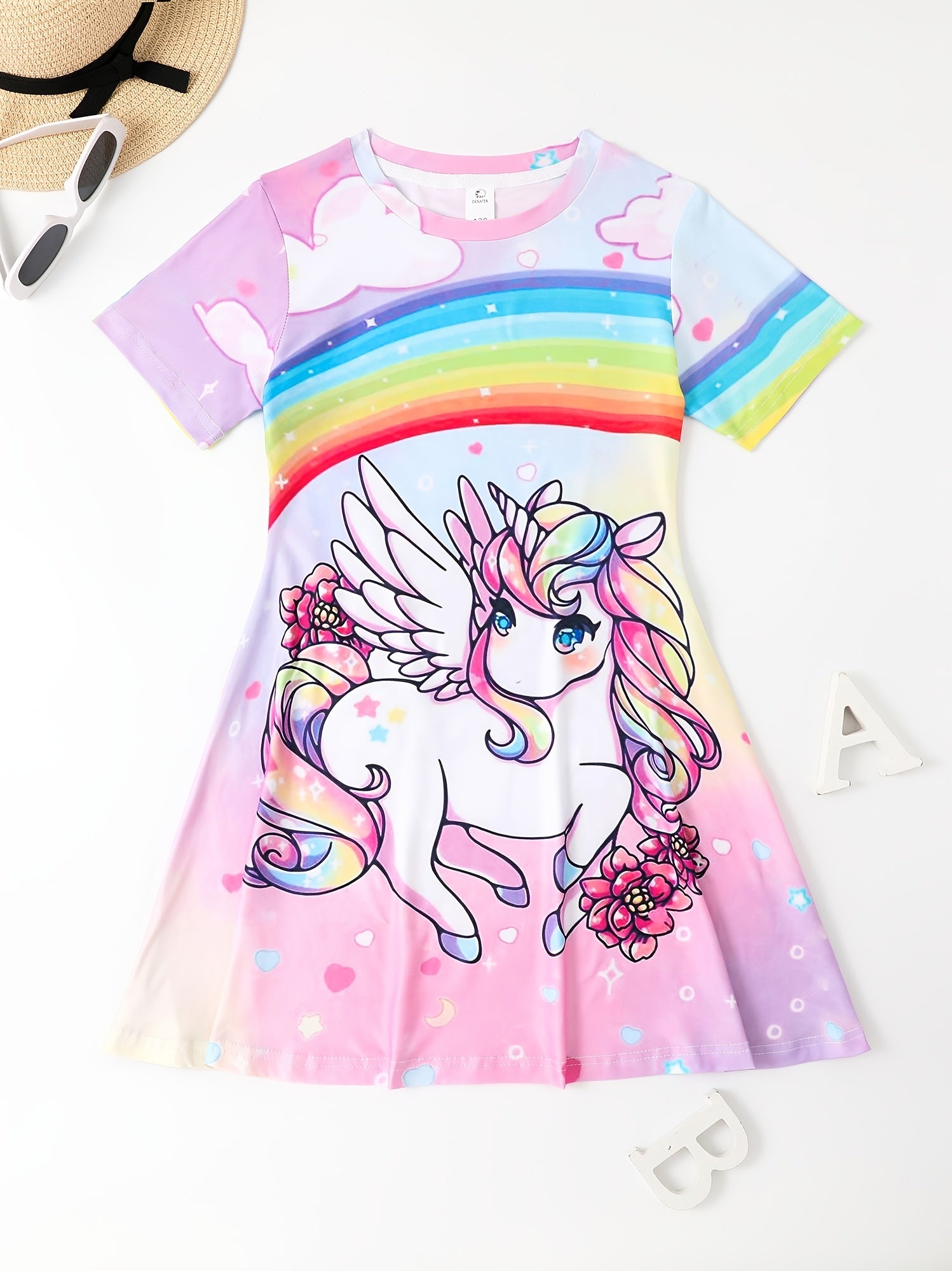 Girls Summer 3D Animal Print Princess Dress