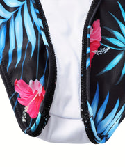 Toddler Girls Tropical Flowers One Piece Swimsuit