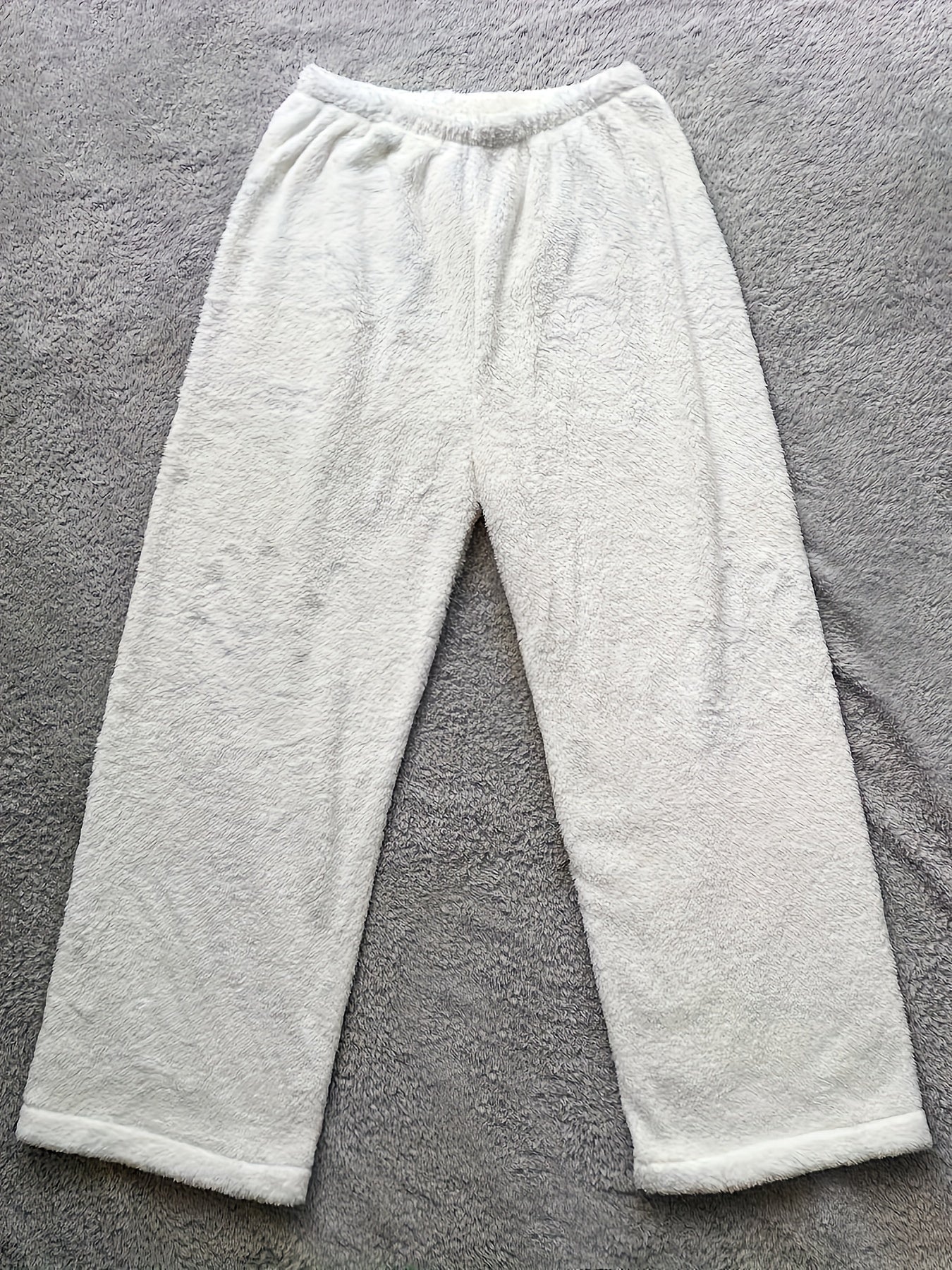 Solid Plush Warm Winter Pants