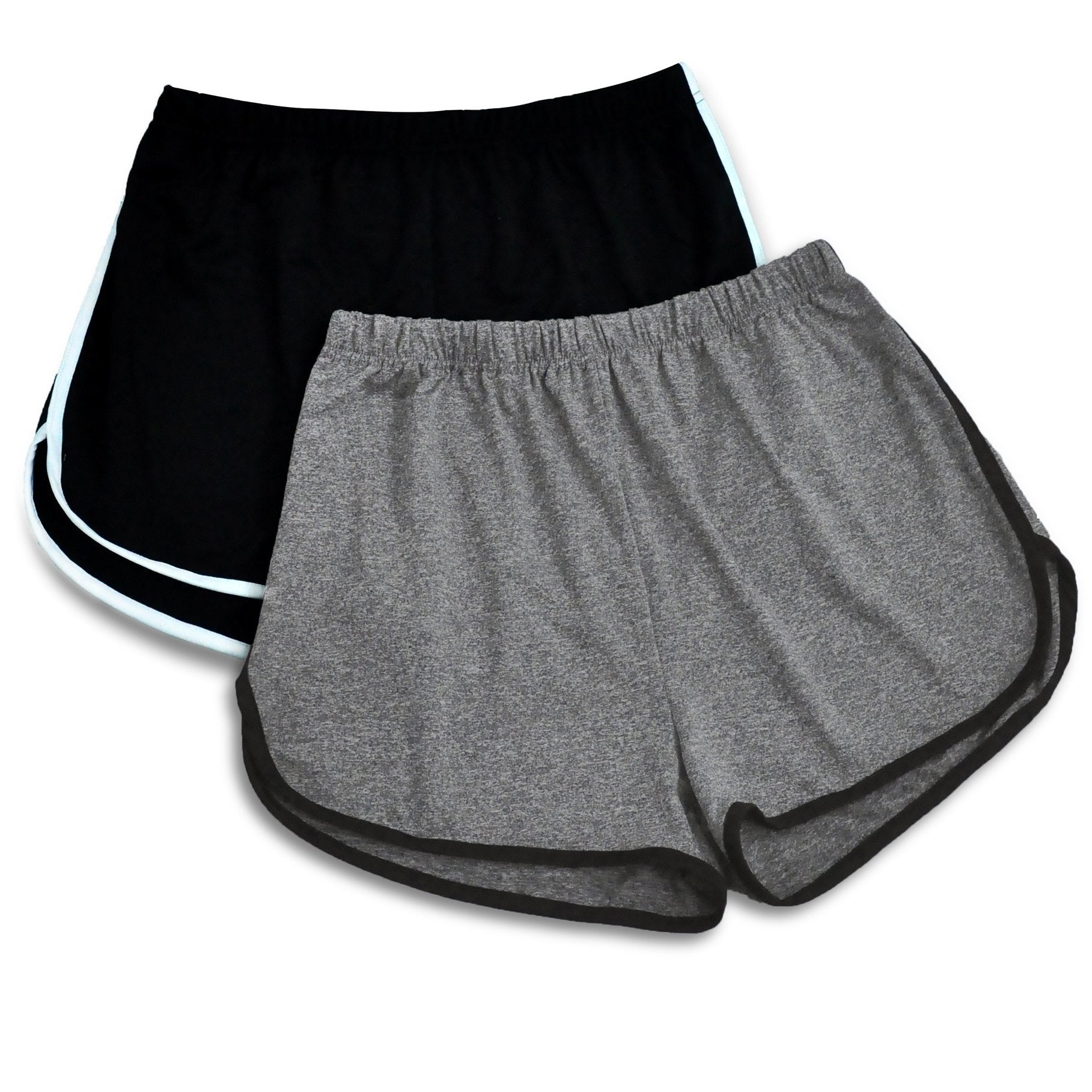 2 Pack Plus Size Pajama Shorts Set Women's Elastic Waist Dolphin Shorts