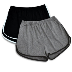 2 Pack Plus Size Pajama Shorts Set Women's Elastic Waist Dolphin Shorts