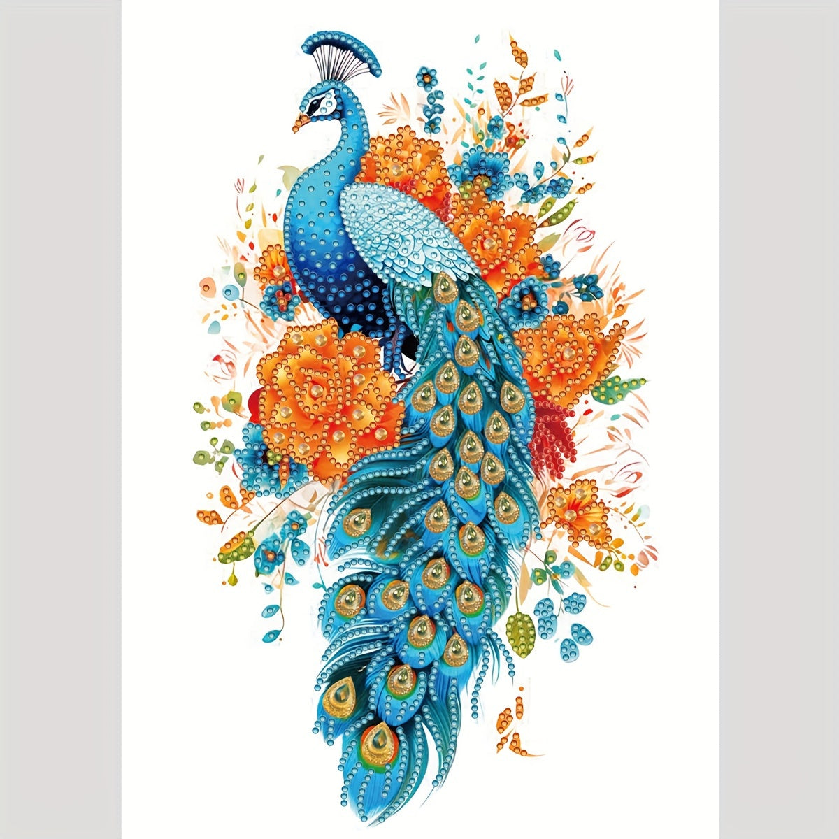 Peacock Pattern Diamond Painting Kit - DIY 5D Partial Diamond Art