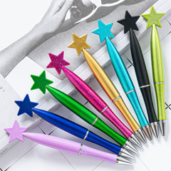Glitter Star Plastic Ballpoint Pen 1.0mm Refill Office Signature For Students