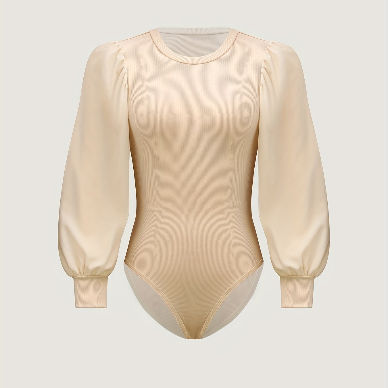 Lantern Sleeve Slim Bodysuit Casual Bodysuit
