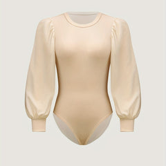 Lantern Sleeve Slim Bodysuit Casual Bodysuit