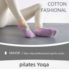 Women's Non Slip Yoga Socks with Extra Grip Cross Strap