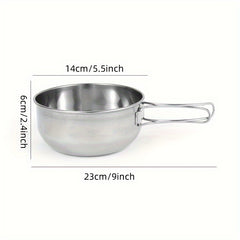 500-700ml Stainless Steel Foldable Bowl for Cooking and Camping