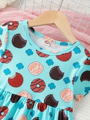 Baby Girls Cookie Graphic Print Dress