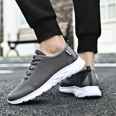Men's Mesh Breathable Lace Up Casual Shoes Lightweight Running Sneakers