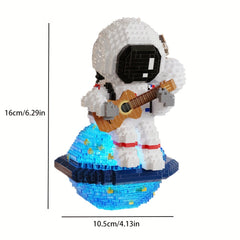 Guitar Astronaut Building Blocks Toy - Educational Desktop Ornament