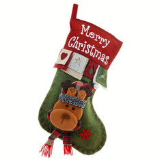Large Felt 3D Christmas Socks Holiday Decoration Gift Bag Pendant