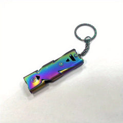 High Decibel Whistle Stainless Steel Keychain Pipe Outdoor Emergency Tool