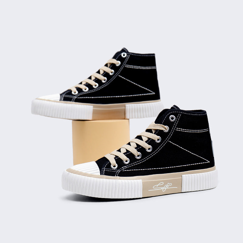High Top Canvas Shoes Women's Lace up Casual Shoes