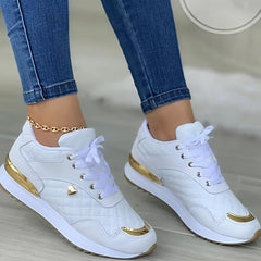 Women's Quilted Low Top Sneakers Outdoor Non Slip Shoes