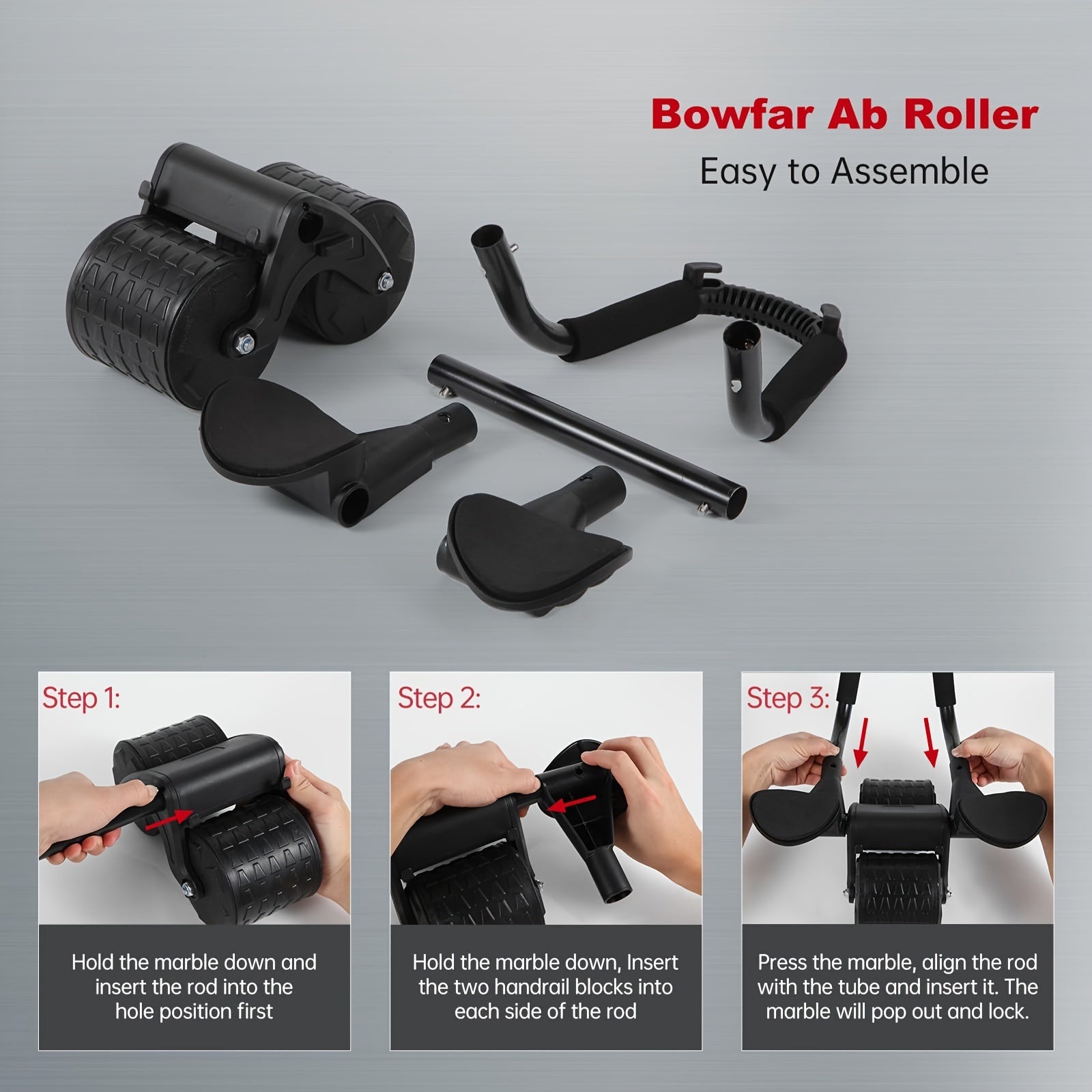 Automatic Rebound Ab Roller Wheel with Elbow Support