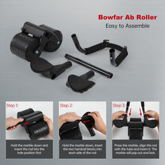 Automatic Rebound Ab Roller Wheel with Elbow Support