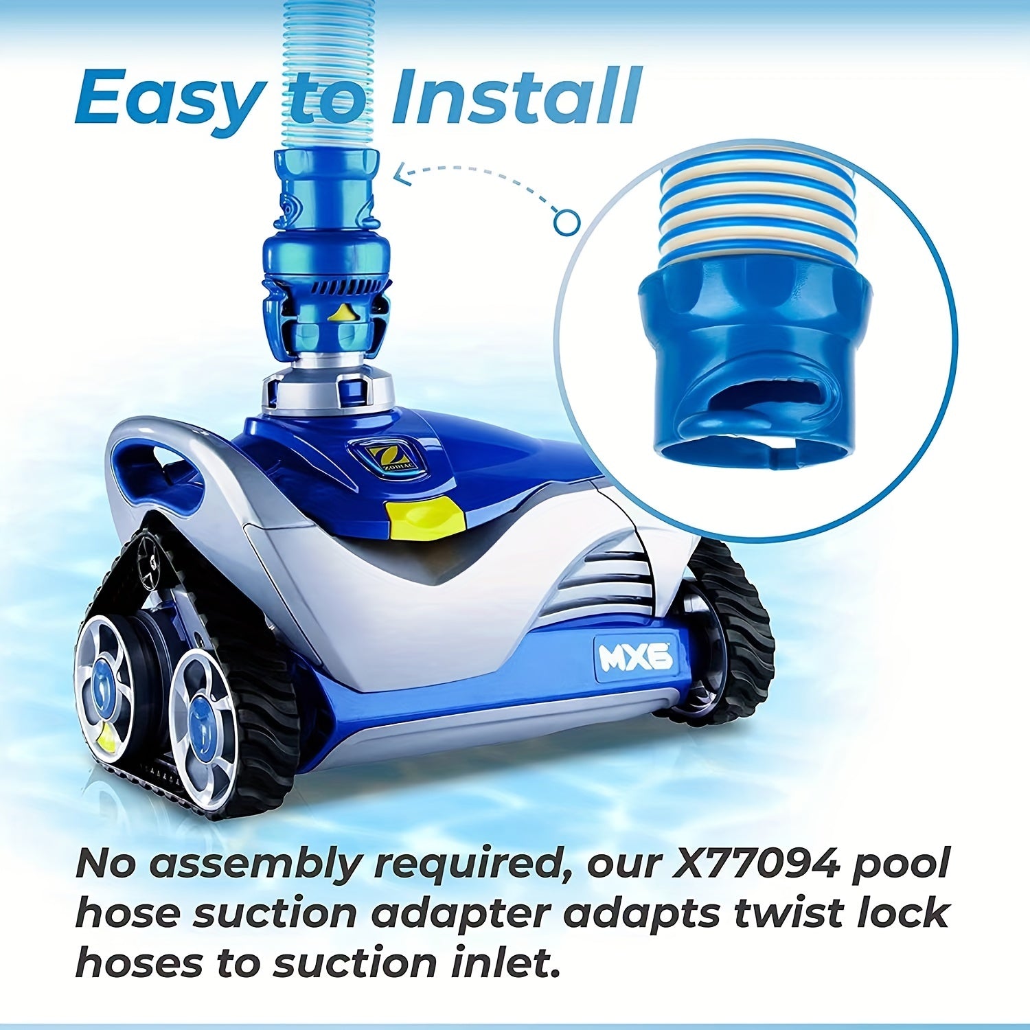 Zodiac MX6 MX8 Pool Cleaner Hose Adapter for Leaf Catcher, Effortless Cleaning