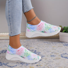 Women's Tie Dye Slip-On Sneakers Lightweight Outdoor Casual Shoes
