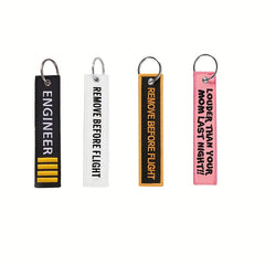 4pcs Letter Charm Keychain Embroidered Bag Car Earphone Acc