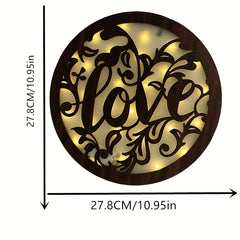 Children's Room LED Wall Clock Creative Lamp Retro Wooden Sign