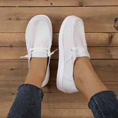 Women's Canvas Casual Lace Up Sneakers Lightweight Loafers