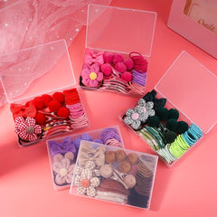 Box Hair Clips Hair Ties Elastic Hair Bands Ponytail Braids Accessories