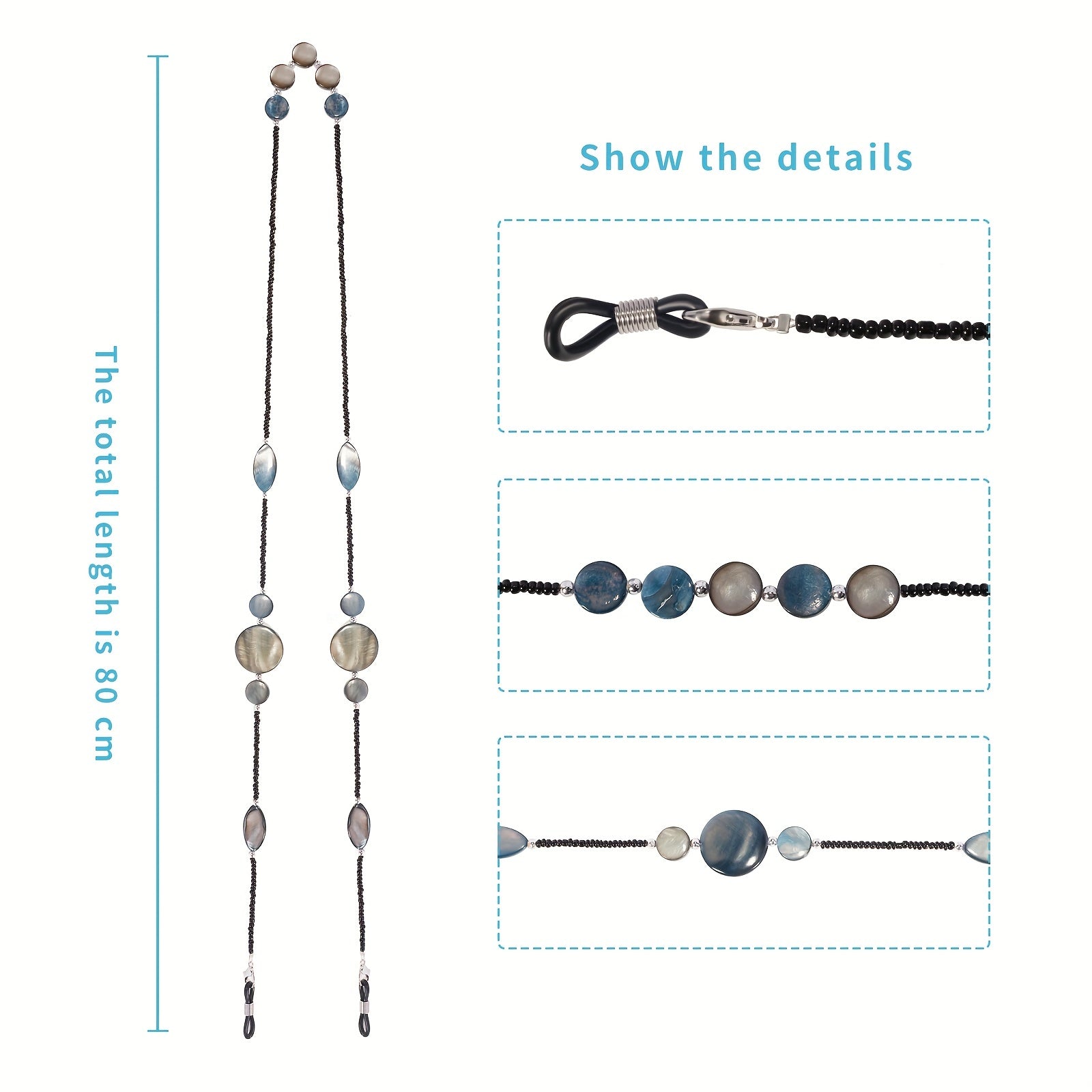 Beaded Lanyard Shell Reading Glasses Chain