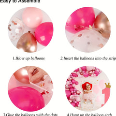 164pcs Pink Latex Balloons Rose Golden Balloon Arch Set
