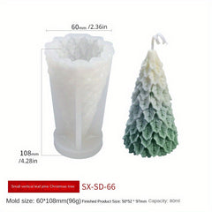 3D Christmas Tree Candle Silicone Mold DIY Kit
