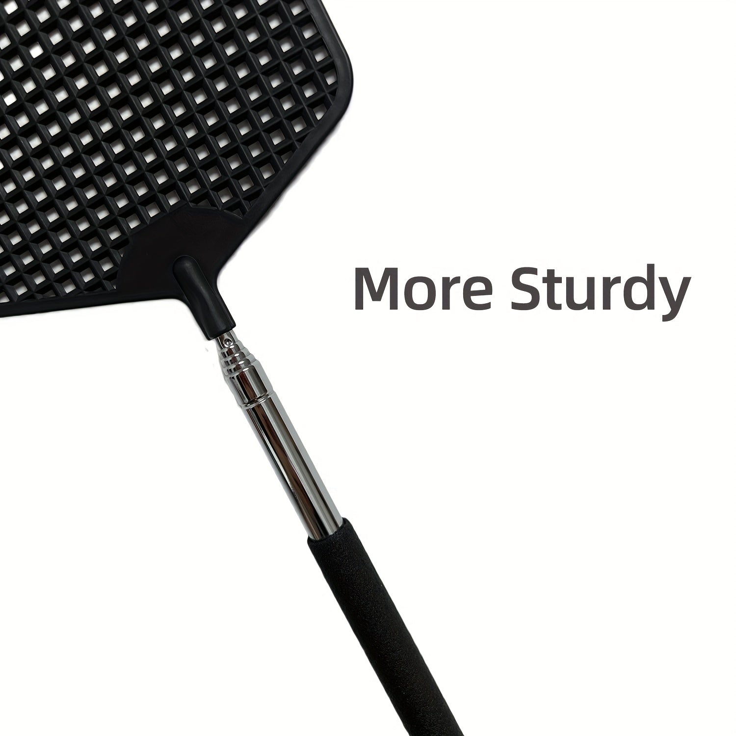 Heavy Duty Telescopic Fly Swatter Durable Plastic & Stainless Steel Handle