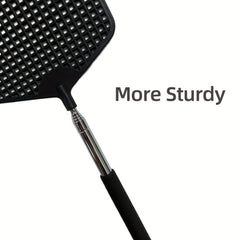 Heavy Duty Telescopic Fly Swatter Durable Plastic & Stainless Steel Handle
