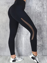 Mesh Contrast Yoga Butt Lifting Pants High Stretch Leggings