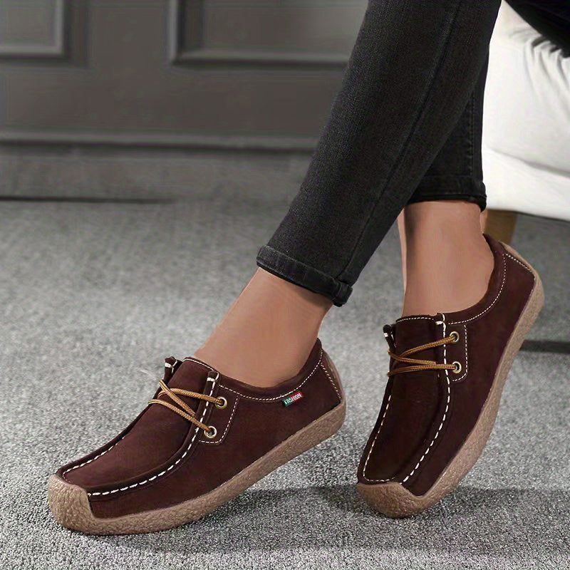 Women's Solid Flat Slip-On Shoes Round Toe Casual Sneakers