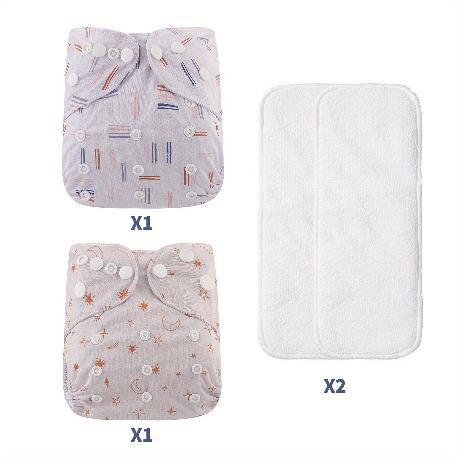 Fashionable Baby Cloth Diaper 2pcs Set Waterproof & Reusable